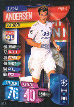Joachim Andersen Olympique Lyonnais 2019/20 Topps Match Attax CL #LYO6